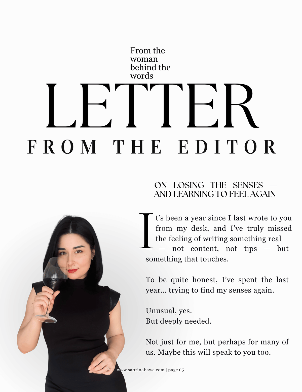 A page from SABRINA Magazine